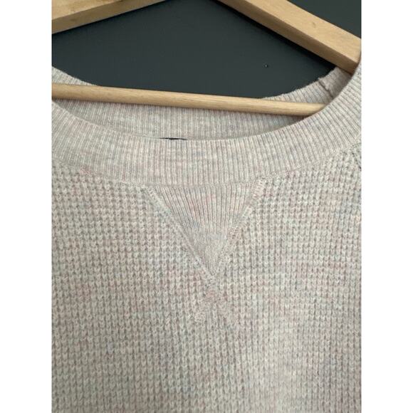 J. Crew Waffle Crewneck Wool blend Sweater in Supersoft yarn Size Medium - Picture 6 of 7